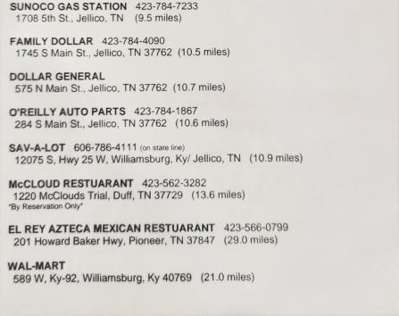 a continuation of the first pic showing all of the stores and restaurants available.